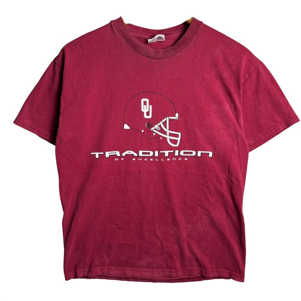 Vintage Hanes Oklahoma Sooners Football Coca-Cola T-Shirt Mens Medium Maroon OU